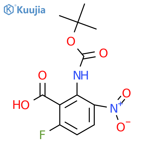 2-{[(Tert-butoxy)carbonyl]amino}-6-fluoro-3-nitrobenzoic acid structure