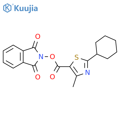 1,3-dioxo-2,3-dihydro-1H-isoindol-2-yl 2-cyclohexyl-4-methyl-1,3-thiazole-5-carboxylate structure