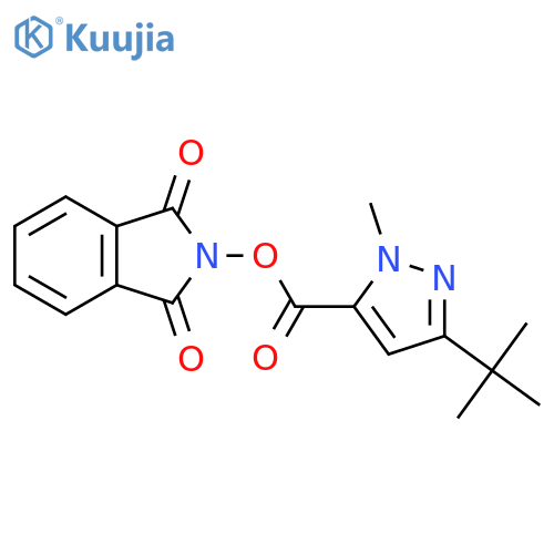 1,3-dioxo-2,3-dihydro-1H-isoindol-2-yl 3-tert-butyl-1-methyl-1H-pyrazole-5-carboxylate structure