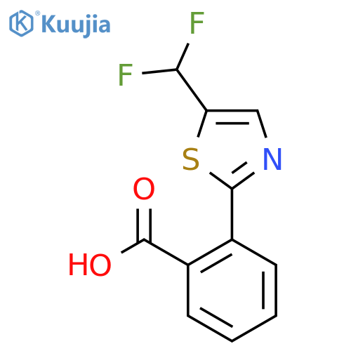 2-[5-(Difluoromethyl)-1,3-thiazol-2-yl]benzoic acid structure
