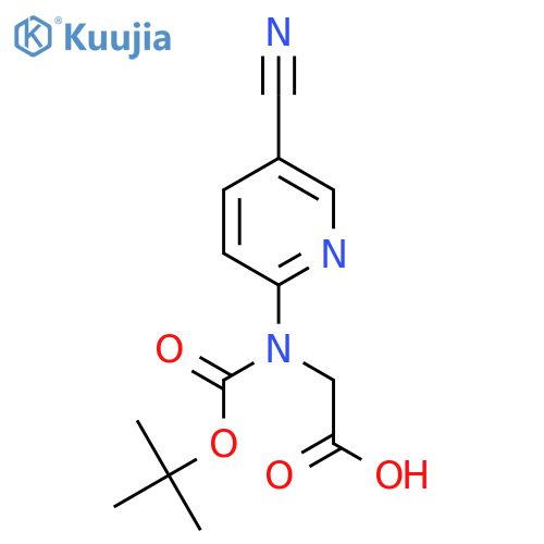 2-{[(Tert-butoxy)carbonyl](5-cyanopyridin-2-yl)amino}acetic acid structure