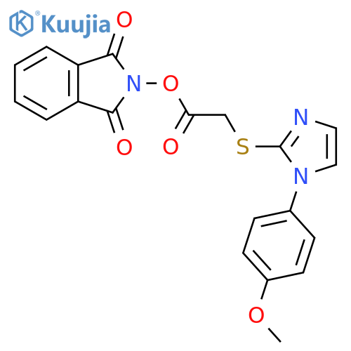 1,3-dioxo-2,3-dihydro-1H-isoindol-2-yl 2-{[1-(4-methoxyphenyl)-1H-imidazol-2-yl]sulfanyl}acetate structure