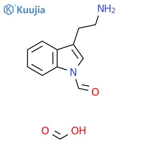 3-(2-aminoethyl)-1H-indole-1-carbaldehyde; formic acid structure