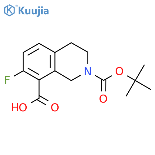2-(tert-butoxy)carbonyl-7-fluoro-1,2,3,4-tetrahydroisoquinoline-8-carboxylic acid structure