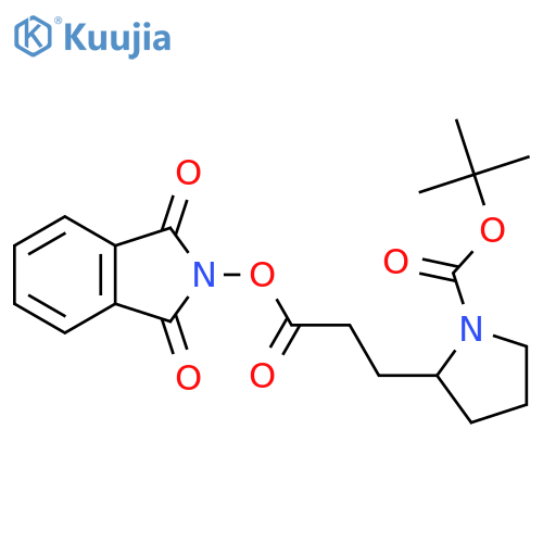 tert-butyl 2-{3-[(1,3-dioxo-2,3-dihydro-1H-isoindol-2-yl)oxy]-3-oxopropyl}pyrrolidine-1-carboxylate structure