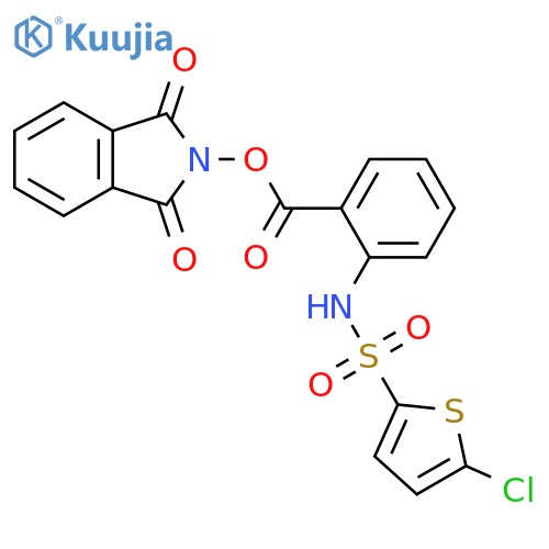 1,3-dioxo-2,3-dihydro-1H-isoindol-2-yl 2-(5-chlorothiophene-2-sulfonamido)benzoate structure