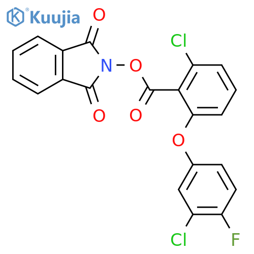 1,3-dioxo-2,3-dihydro-1H-isoindol-2-yl 2-chloro-6-(3-chloro-4-fluorophenoxy)benzoate structure