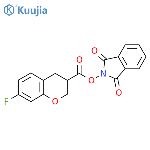 1,3-dioxo-2,3-dihydro-1H-isoindol-2-yl 7-fluoro-3,4-dihydro-2H-1-benzopyran-3-carboxylate structure