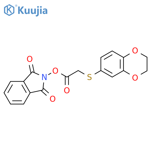 1,3-dioxo-2,3-dihydro-1H-isoindol-2-yl 2-(2,3-dihydro-1,4-benzodioxin-6-ylsulfanyl)acetate structure