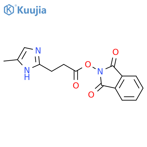 1,3-dioxo-2,3-dihydro-1H-isoindol-2-yl 3-(4-methyl-1H-imidazol-2-yl)propanoate structure