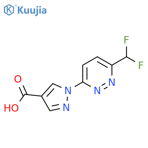 1-[6-(Difluoromethyl)pyridazin-3-yl]pyrazole-4-carboxylic acid structure