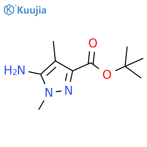Tert-butyl 5-amino-1,4-dimethylpyrazole-3-carboxylate structure