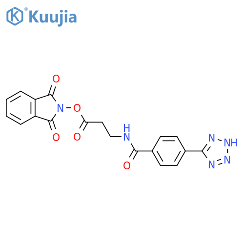 1,3-dioxo-2,3-dihydro-1H-isoindol-2-yl 3-{[4-(1H-1,2,3,4-tetrazol-5-yl)phenyl]formamido}propanoate structure
