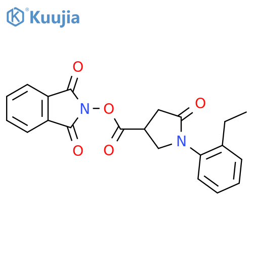 1,3-dioxo-2,3-dihydro-1H-isoindol-2-yl 1-(2-ethylphenyl)-5-oxopyrrolidine-3-carboxylate structure