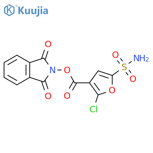 1,3-dioxo-2,3-dihydro-1H-isoindol-2-yl 2-chloro-5-sulfamoylfuran-3-carboxylate structure