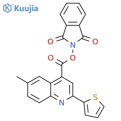 1,3-dioxo-2,3-dihydro-1H-isoindol-2-yl 6-methyl-2-(thiophen-2-yl)quinoline-4-carboxylate structure