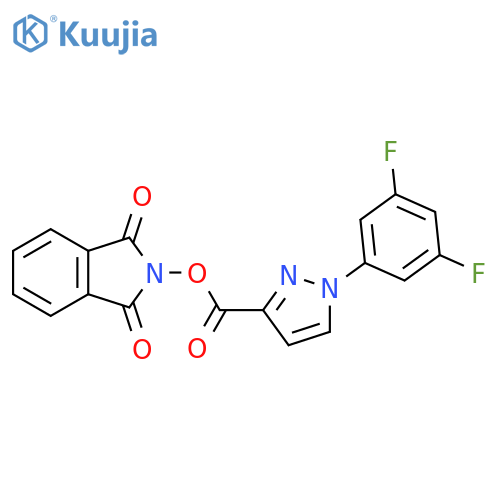 1,3-dioxo-2,3-dihydro-1H-isoindol-2-yl 1-(3,5-difluorophenyl)-1H-pyrazole-3-carboxylate structure