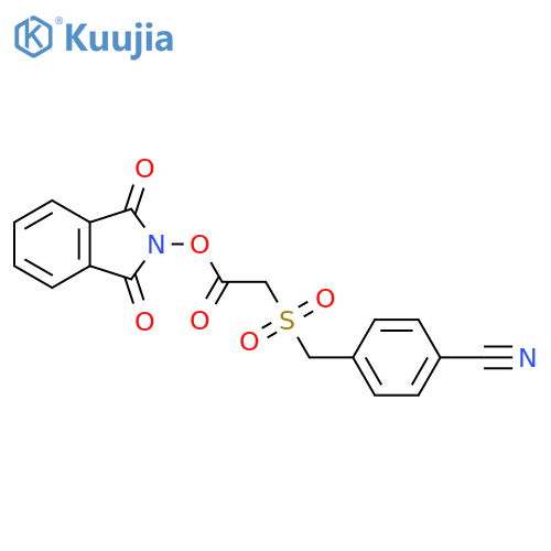 1,3-dioxo-2,3-dihydro-1H-isoindol-2-yl 2-[(4-cyanophenyl)methanesulfonyl]acetate structure