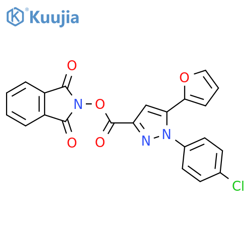 1,3-dioxo-2,3-dihydro-1H-isoindol-2-yl 1-(4-chlorophenyl)-5-(furan-2-yl)-1H-pyrazole-3-carboxylate structure