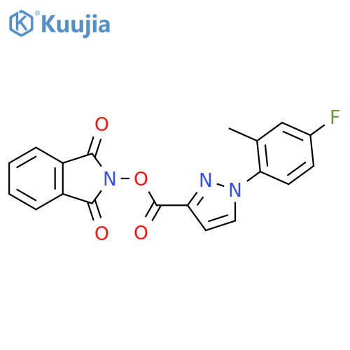 1,3-dioxo-2,3-dihydro-1H-isoindol-2-yl 1-(4-fluoro-2-methylphenyl)-1H-pyrazole-3-carboxylate structure
