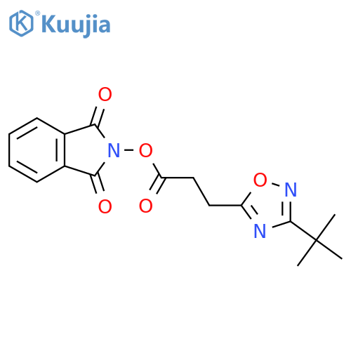 1,3-dioxo-2,3-dihydro-1H-isoindol-2-yl 3-(3-tert-butyl-1,2,4-oxadiazol-5-yl)propanoate structure