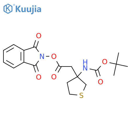 1,3-dioxo-2,3-dihydro-1H-isoindol-2-yl 2-(3-{[(tert-butoxy)carbonyl]amino}thiolan-3-yl)acetate structure