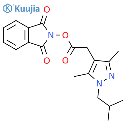 1,3-dioxo-2,3-dihydro-1H-isoindol-2-yl 2-[3,5-dimethyl-1-(2-methylpropyl)-1H-pyrazol-4-yl]acetate structure
