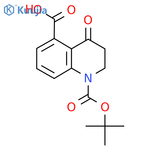 1-[(2-Methylpropan-2-yl)oxycarbonyl]-4-oxo-2,3-dihydroquinoline-5-carboxylic acid structure