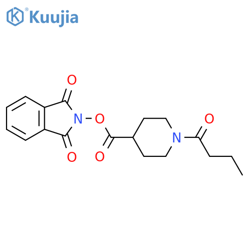 1,3-dioxo-2,3-dihydro-1H-isoindol-2-yl 1-butanoylpiperidine-4-carboxylate structure
