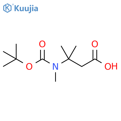 3-{(tert-butoxy)carbonyl(methyl)amino}-3-methylbutanoic acid structure