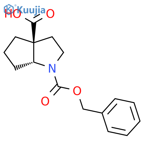 rac-(3aR,6aS)-1-[(benzyloxy)carbonyl]-octahydrocyclopenta[b]pyrrole-3a-carboxylic acid structure
