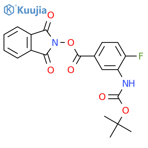 1,3-dioxo-2,3-dihydro-1H-isoindol-2-yl 3-{[(tert-butoxy)carbonyl]amino}-4-fluorobenzoate structure