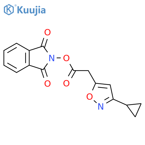 1,3-dioxo-2,3-dihydro-1H-isoindol-2-yl 2-(3-cyclopropyl-1,2-oxazol-5-yl)acetate structure