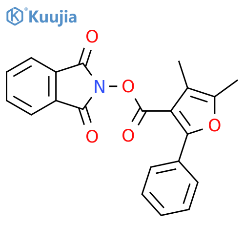 1,3-dioxo-2,3-dihydro-1H-isoindol-2-yl 4,5-dimethyl-2-phenylfuran-3-carboxylate structure