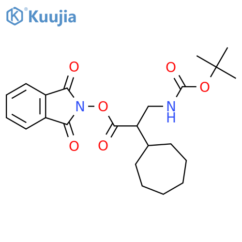 1,3-dioxo-2,3-dihydro-1H-isoindol-2-yl 3-{[(tert-butoxy)carbonyl]amino}-2-cycloheptylpropanoate structure