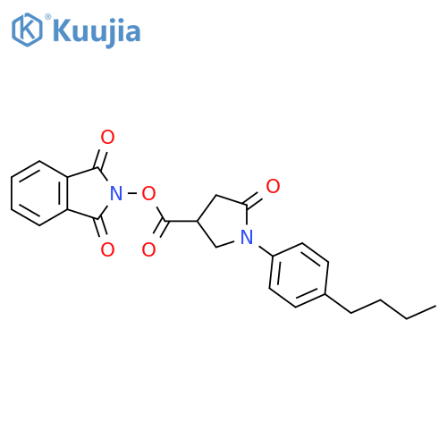 1,3-dioxo-2,3-dihydro-1H-isoindol-2-yl 1-(4-butylphenyl)-5-oxopyrrolidine-3-carboxylate structure