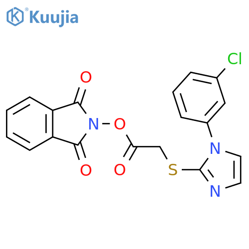 1,3-dioxo-2,3-dihydro-1H-isoindol-2-yl 2-{[1-(3-chlorophenyl)-1H-imidazol-2-yl]sulfanyl}acetate structure