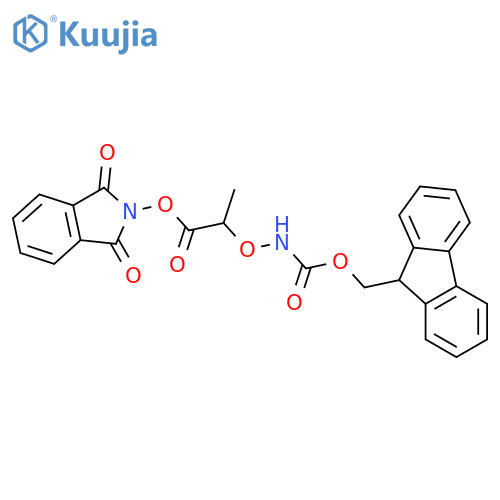 1,3-dioxo-2,3-dihydro-1H-isoindol-2-yl 2-[({[(9H-fluoren-9-yl)methoxy]carbonyl}amino)oxy]propanoate structure