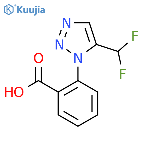 2-[5-(Difluoromethyl)triazol-1-yl]benzoic acid structure