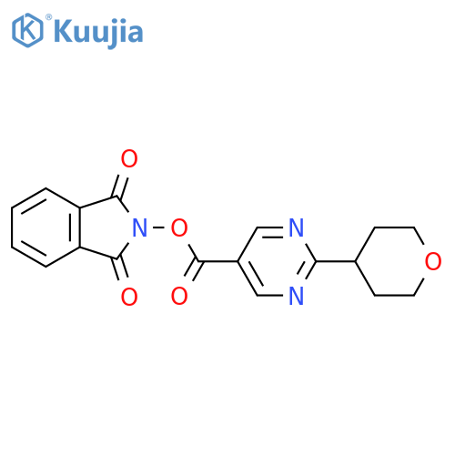 1,3-dioxo-2,3-dihydro-1H-isoindol-2-yl 2-(oxan-4-yl)pyrimidine-5-carboxylate structure