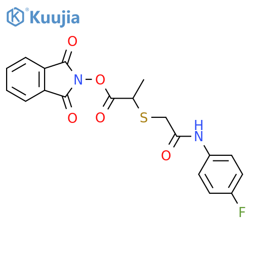 1,3-dioxo-2,3-dihydro-1H-isoindol-2-yl 2-({[(4-fluorophenyl)carbamoyl]methyl}sulfanyl)propanoate structure
