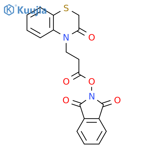 1,3-dioxo-2,3-dihydro-1H-isoindol-2-yl 3-(3-oxo-3,4-dihydro-2H-1,4-benzothiazin-4-yl)propanoate structure