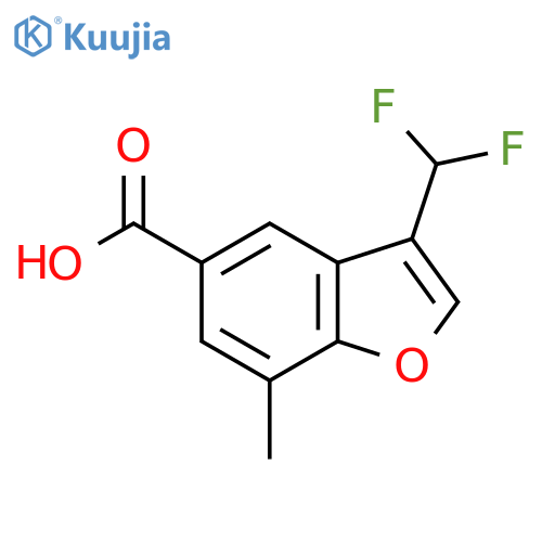 3-(Difluoromethyl)-7-methyl-1-benzofuran-5-carboxylic acid structure