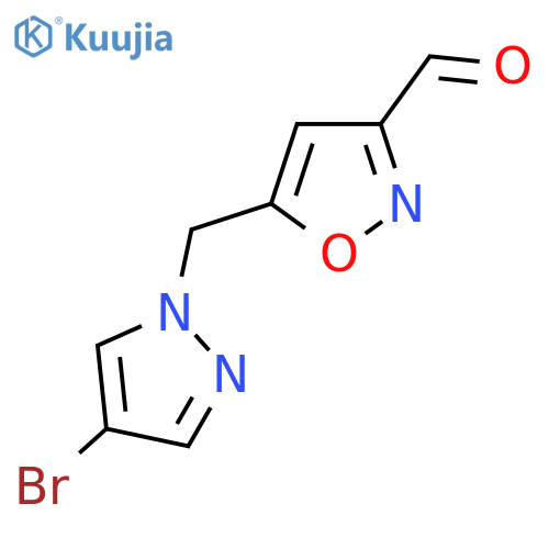 5-[(4-Bromopyrazol-1-yl)methyl]-1,2-oxazole-3-carbaldehyde structure