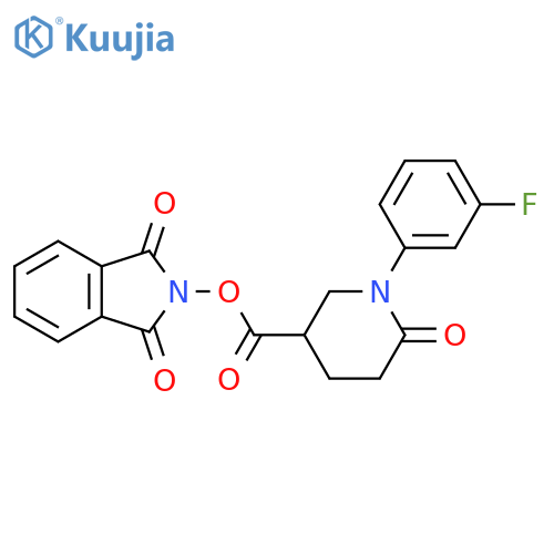 1,3-dioxo-2,3-dihydro-1H-isoindol-2-yl 1-(3-fluorophenyl)-6-oxopiperidine-3-carboxylate structure