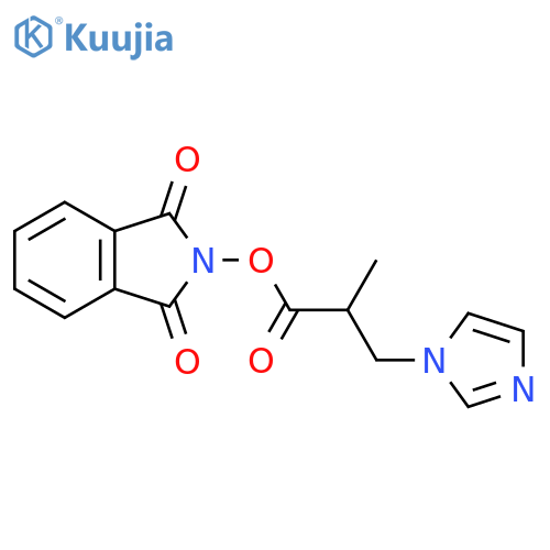 1,3-dioxo-2,3-dihydro-1H-isoindol-2-yl 3-(1H-imidazol-1-yl)-2-methylpropanoate structure