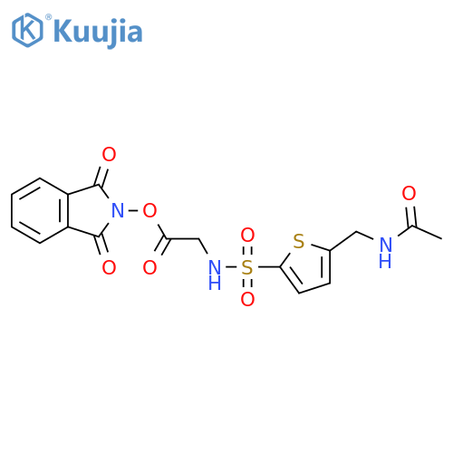 1,3-dioxo-2,3-dihydro-1H-isoindol-2-yl 2-[5-(acetamidomethyl)thiophene-2-sulfonamido]acetate structure