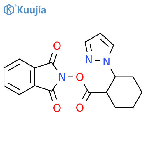 1,3-dioxo-2,3-dihydro-1H-isoindol-2-yl 2-(1H-pyrazol-1-yl)cyclohexane-1-carboxylate structure