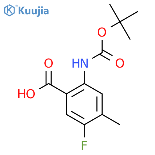 5-Fluoro-4-methyl-2-[(2-methylpropan-2-yl)oxycarbonylamino]benzoic acid structure