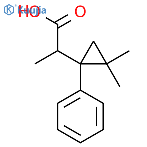 2-(2,2-Dimethyl-1-phenylcyclopropyl)propanoic acid structure
